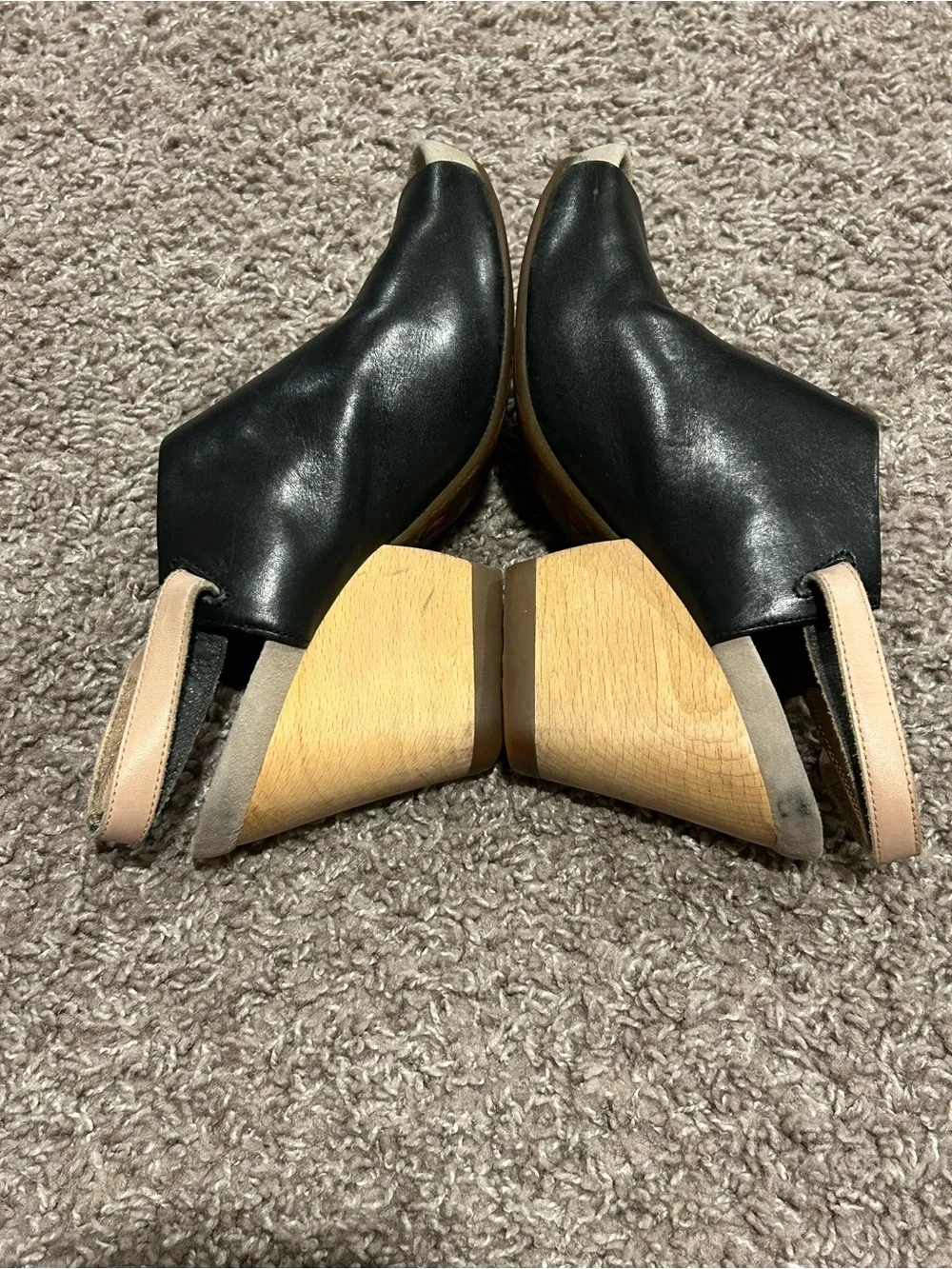 Camper Allegra Leather Peep Toe Mule Wedge Sandal , size 37/7 US